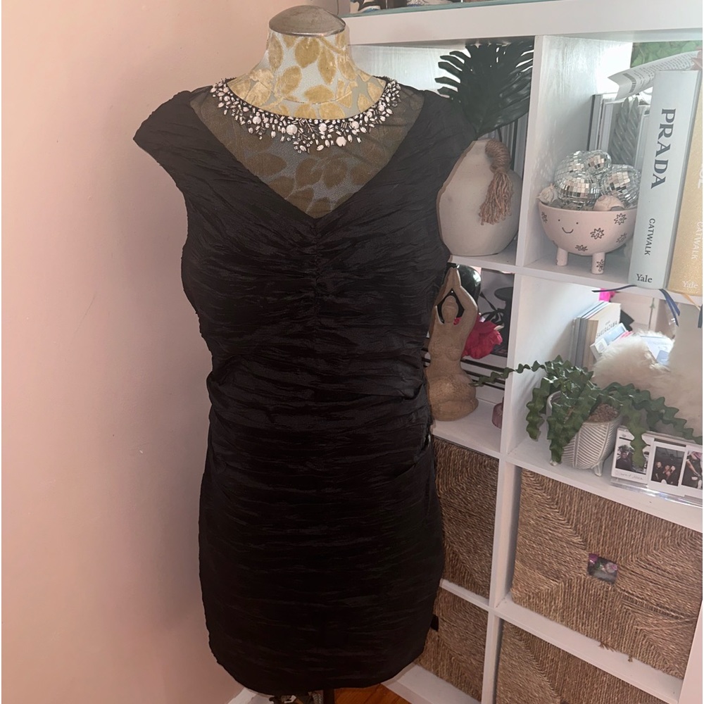 Embellished Ruched Cocktail Dress - Picture 3 of 6